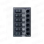 Panel de Interruptores "Sp6 Ultra", 6 Swiches INOX 316, Carbón, 12/24V