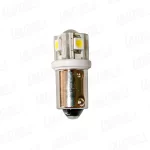 Bombilla 12V, LED, BA9S, blanco frío - 4SMDs  +  1LED, 9x25,5mm