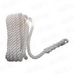 Cabo en Nylon para uso con Cadena, Tres Hebras, Conexión de 6mm, Diam.12mm, Blanco