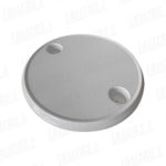 Mesa redonda (Plast. ASA) con dos portavasos, D.610mm x 400mm, Blanca, proteccion a solv quimicos y UV