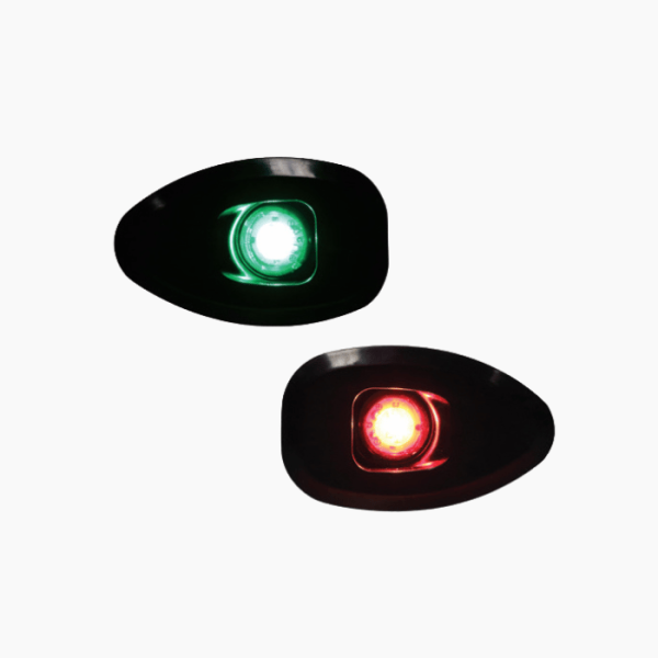 Luces "Ojo de Buey" MICRO LED 12, 1MN, Roja/Verde, Carcasa negra, sin agujeros